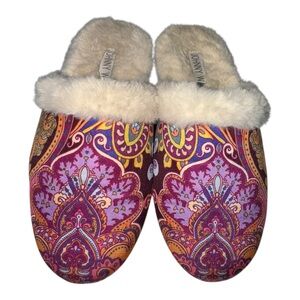 Johnny Was Womens Sandal Wood Pink Mule Slip-on Slippers Pink Size 7